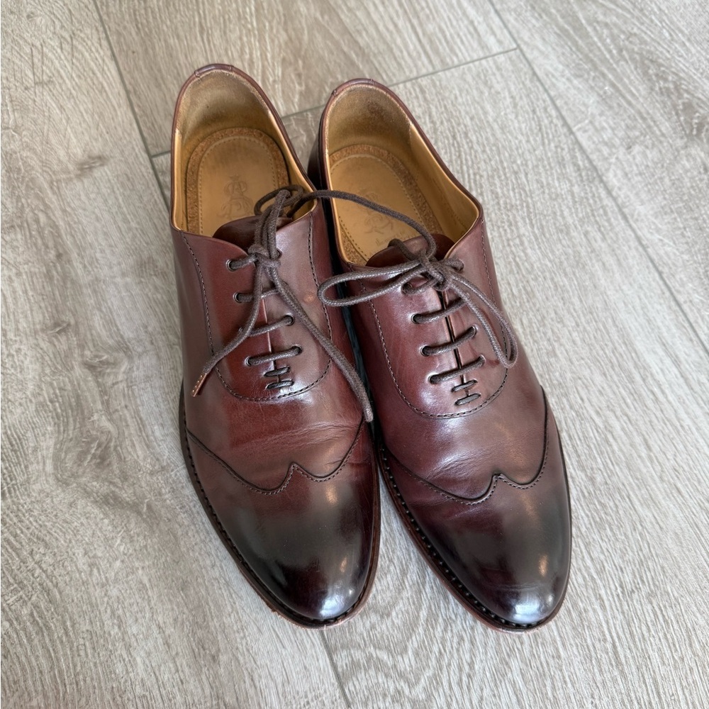 COPY - EUC The Office Of Angela Scott Mr Evan Wingtip Walnut Size US6/IT36